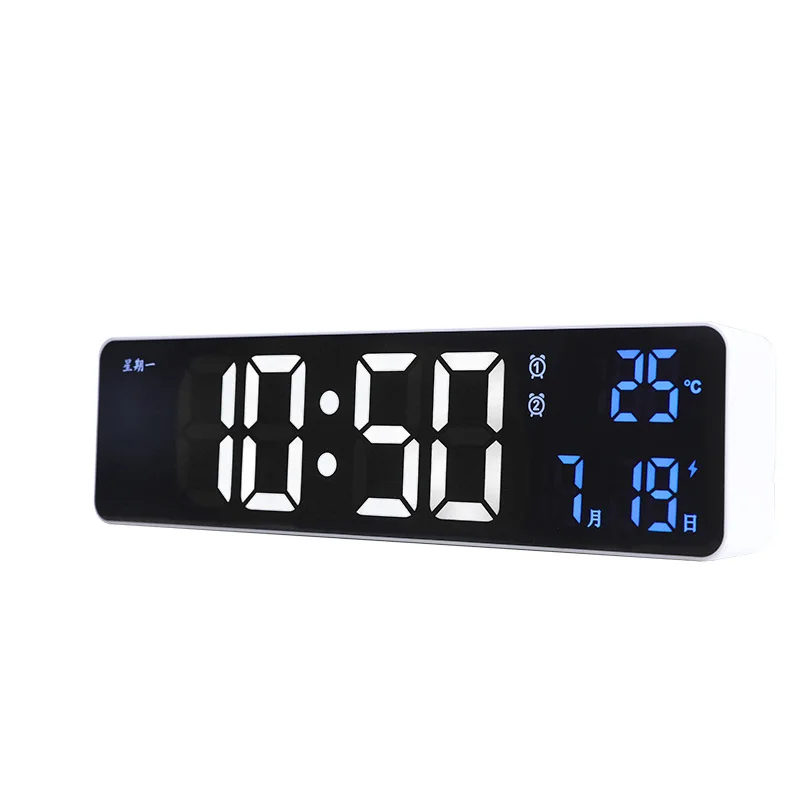 

Multifunctional Digital Alarm Clock Electronic Desk Snooze Plug In Alarm Clock Voice Activated Wall Clocks Date Temperature B