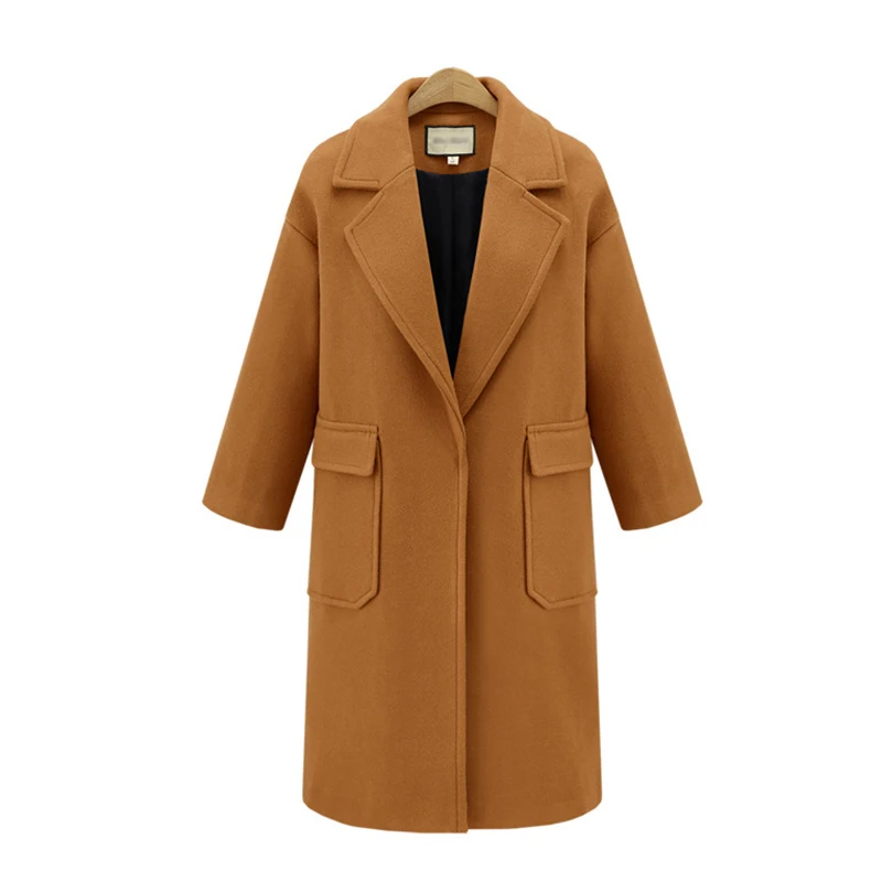 Повседневное длинное женское пальто, большой размер, M-5xl, свободный, смешанный, зимний Тренч, Женская ветрозащитная одежда, ветровка, Rompevientos