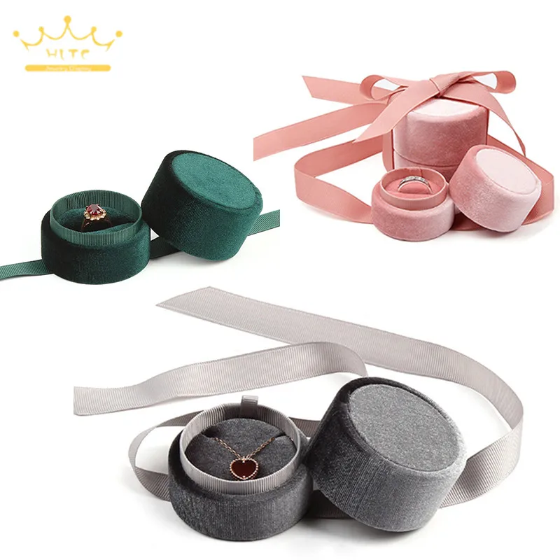

High Quality Ring Box Pendant Jewellry Store Gift Packaging Box Earring Necklace Holder Velvet Jewelry Organizer 1PC