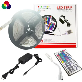 

LED Strip Lights with Remote 5M 5050 RGB Flexible Color Changing Full Kit with 1