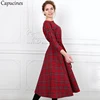 Classic England Style Red Plaid Dress Dresses Women's Women's Clothing 