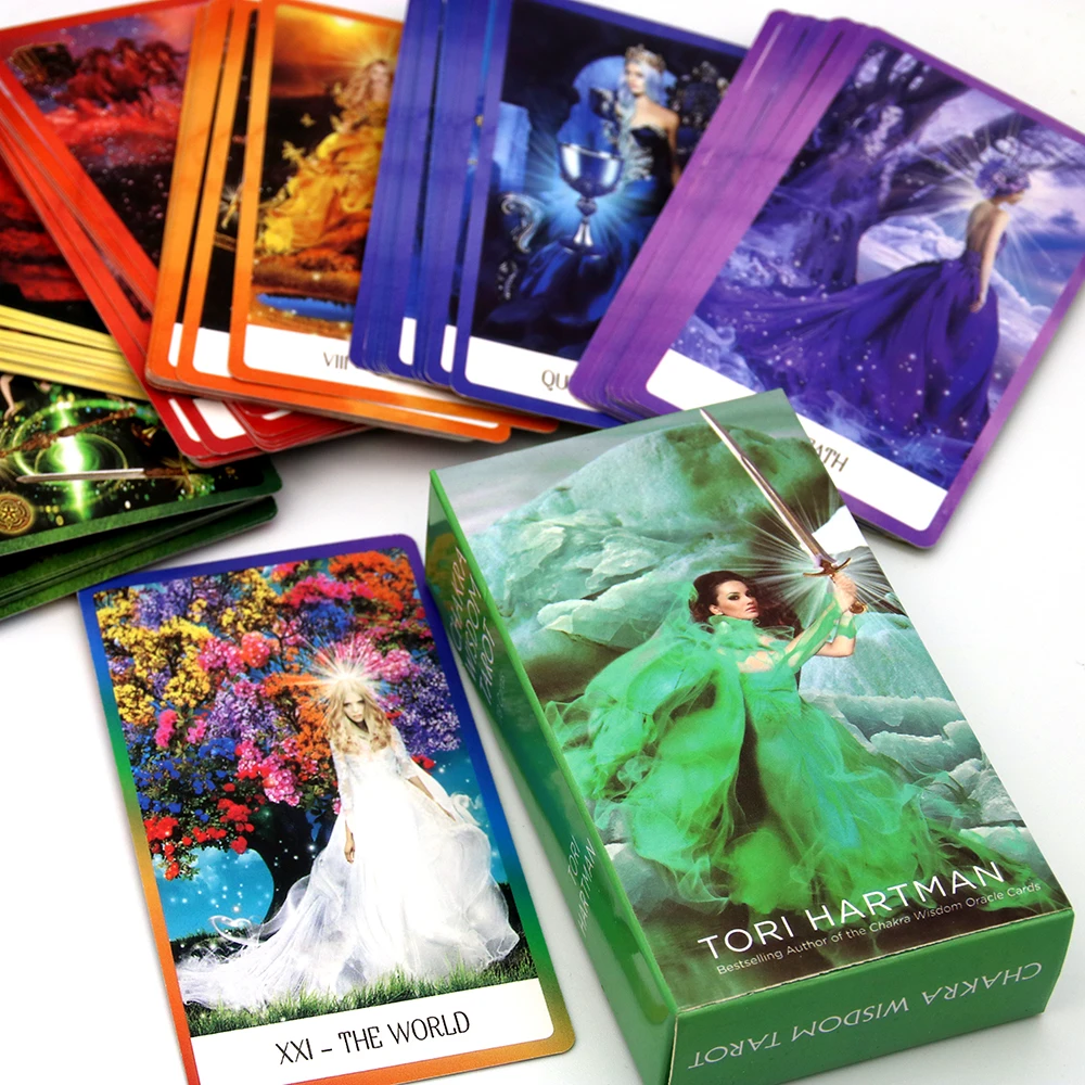 

78 Cards The Chakra Wisdom Tarot with Guidebook Oracle Cards Occult Divination Book Sets for Beginners Box Major Minor Arcana