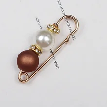  Pearl Brooch Simulation Beads Pin Safety Pins Waist Adjustment Tightening Scarf Pin For Cardigan Women Brooches Garment Decor 