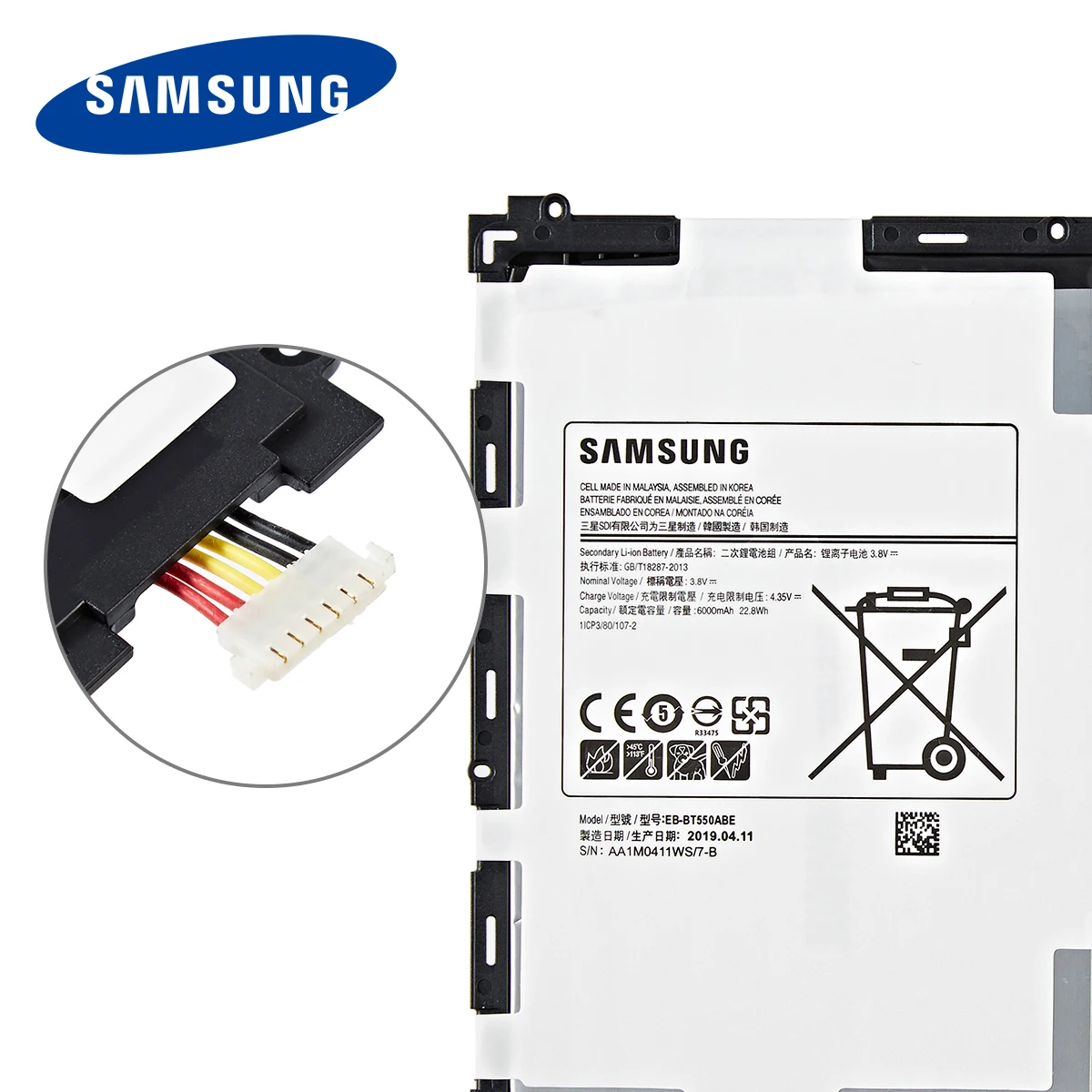 Originale Genuino Batteria Samsung EB-BT550ABE SM-P555Y,SM-T550,SM-T555 Attrezzi 