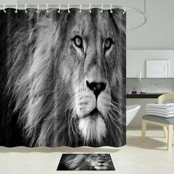 

Animal Waterproof Shower Curtains Tiger Face Shower Curtain Bathroom Waterproof Polyester 3d Curtains For Bathroom
