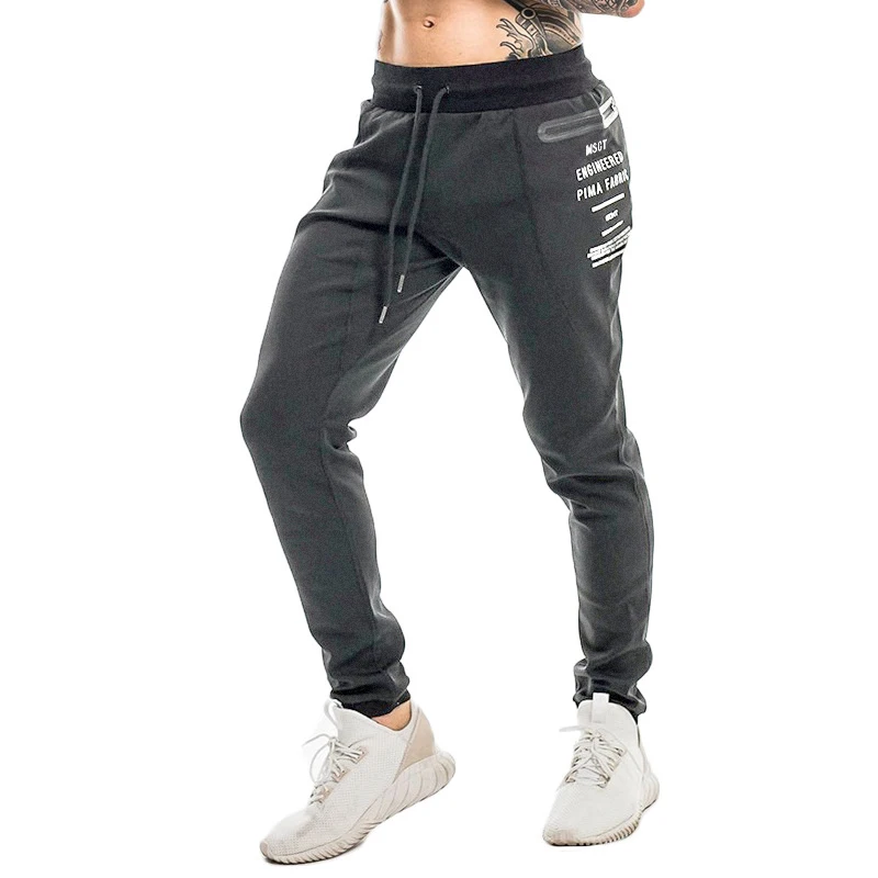 Брюки мужские тренировочные повседневные штаны для бега для тренировок, Мужская Уличная одежда в стиле хип-хоп - Цвет: Серый