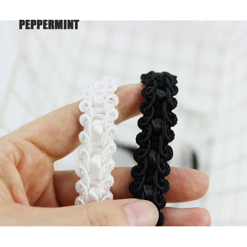 1 yard Black&white Vintage Braid Lace French style Rope Woven Webbing Sewing Accessory for Garment DIY Trimming