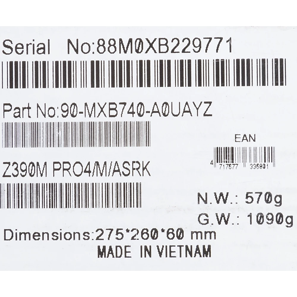 Материнская плата Asrock Z390M PRO4 Soc-1151v2 Intel Z390 4xDDR4 mATX AC`97 8ch(7.1) GbLAN RAID+VGA