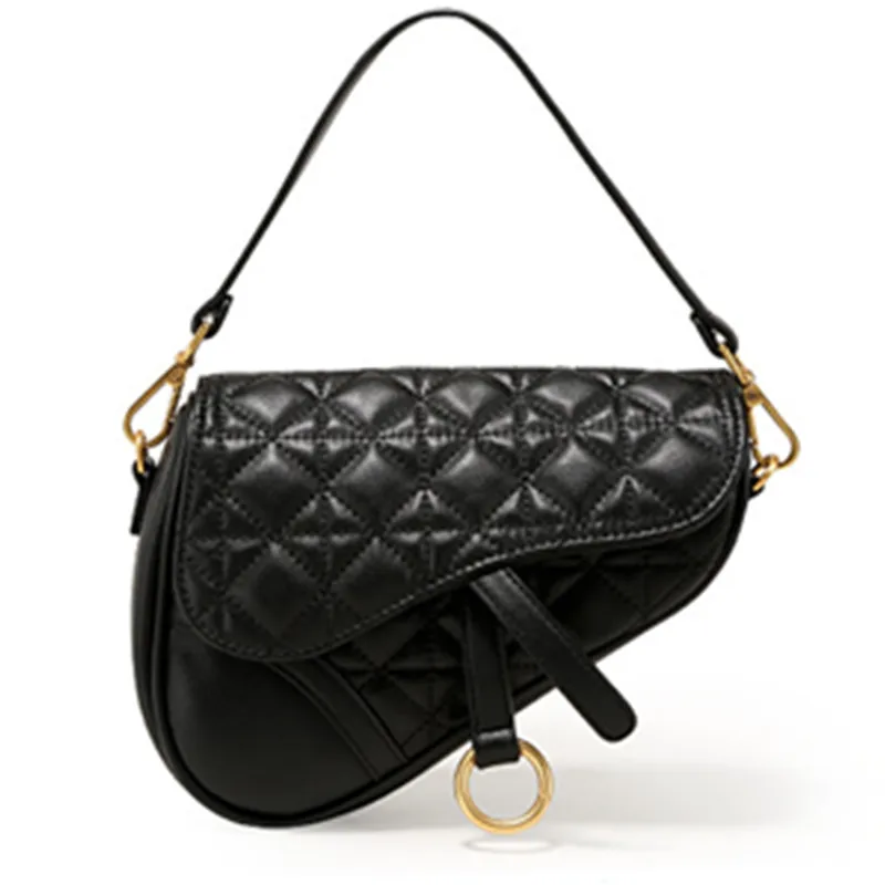 

TOUTOU Saddle bag series 2019 new home retro riggle-shaped horseshoe bag wide shoulder strap cross-body bag trend