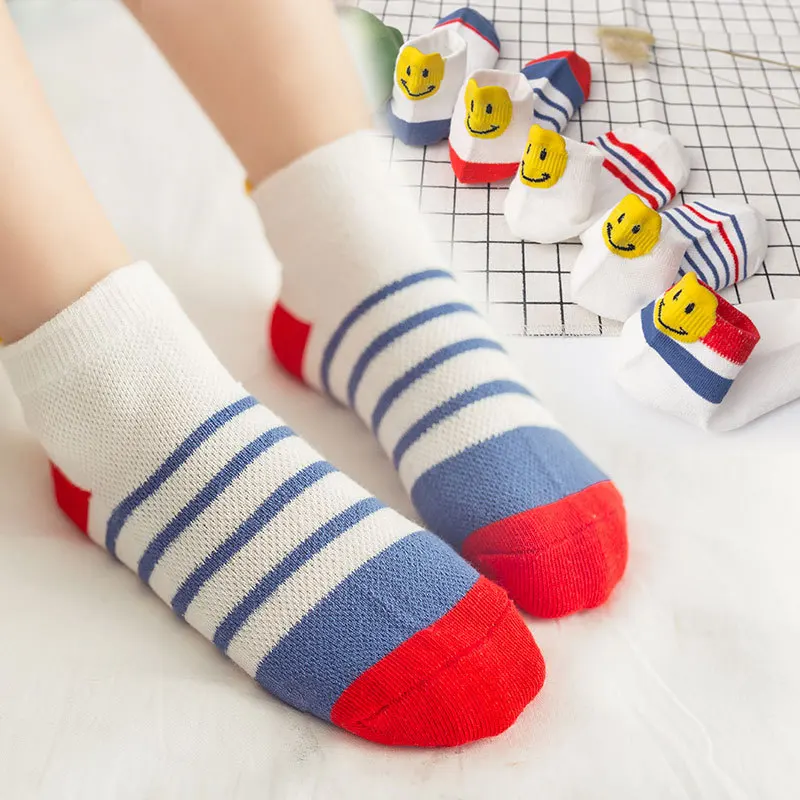 

2019 Spring And Summer New Style Short Socks Pure Cotton Children's Socks BABY'S Socks Mesh Thin Girls Socks Korean-style BOY'S