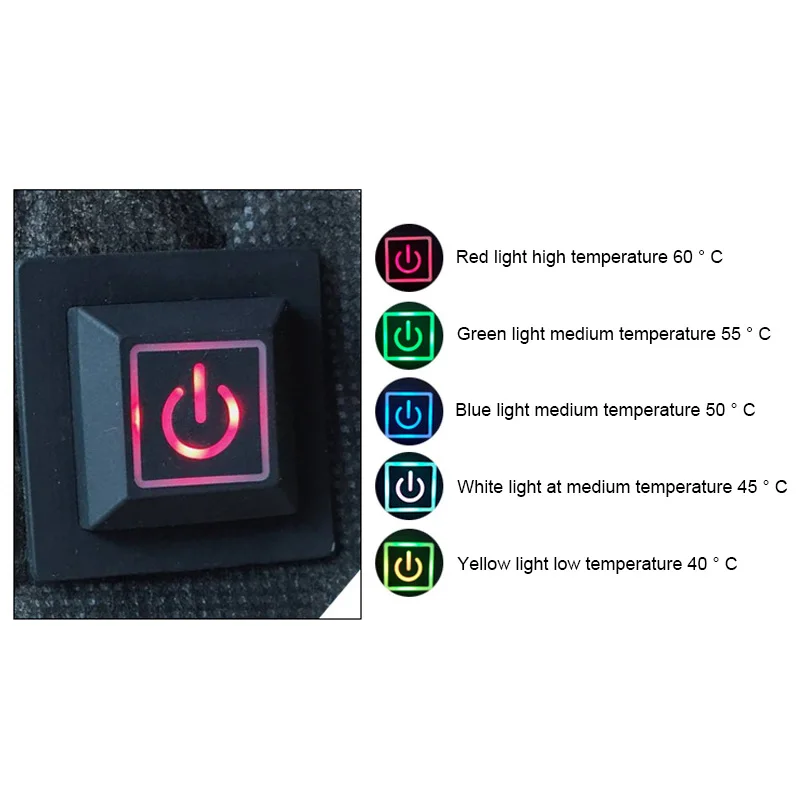 Fashion 8-in-1 USB Heated Pads Vest Warming Down Coat Heating Sheet Clothing Winter 5 Modes GM