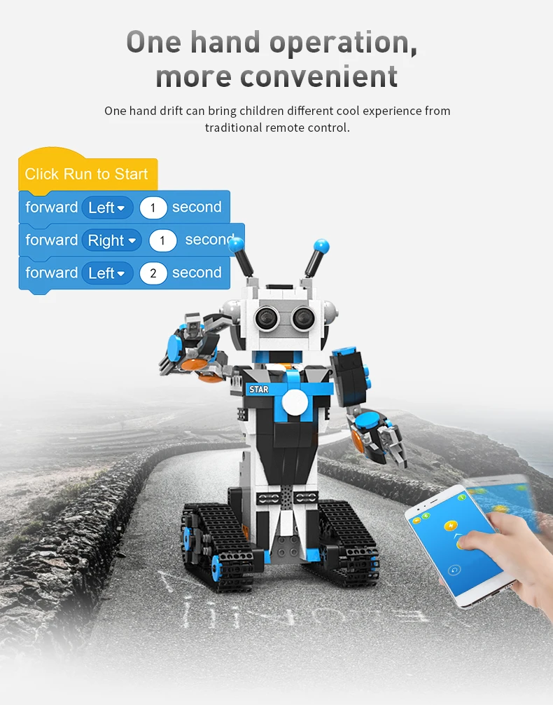 Programable juguetes robot de bloque de construcción de juguete Kit de aprendizaje de educación Móvil a distancia de control de regalo de cumpleaños para los niños chico