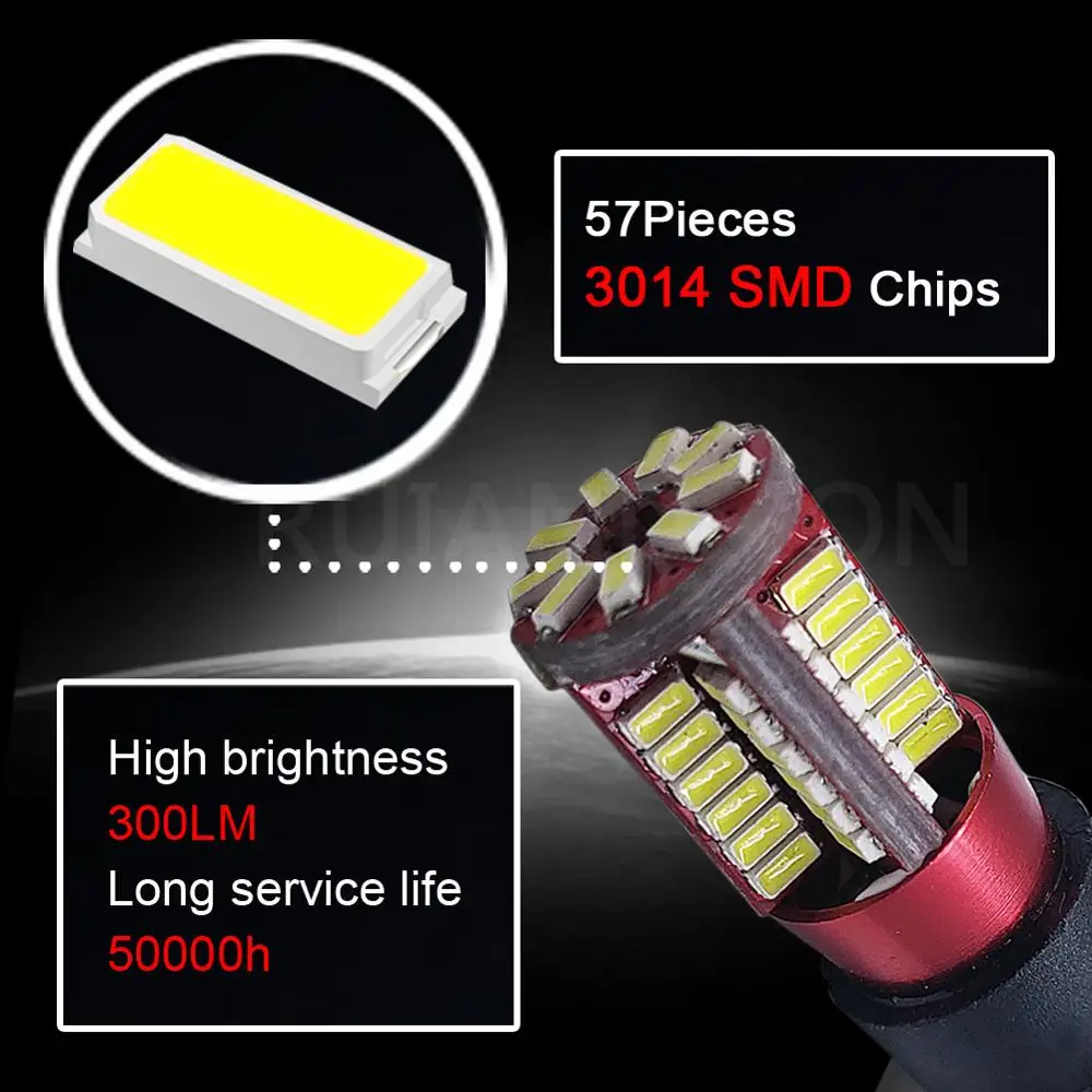 2 шт. Сверхмощные белые сменные светодиодные лампы 57SMD 4014 H1 для противотуманных