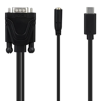 

Type-C to VGA Adapter Cable Wire with 3.5mm Audio Female Port for PC Phone