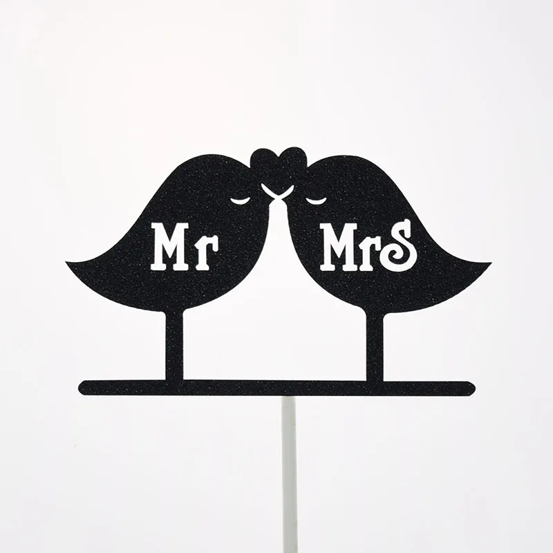 Свадебный торт Топпер любовь птицы Mr Mrs кексы флаги уникальный свадебный подарок