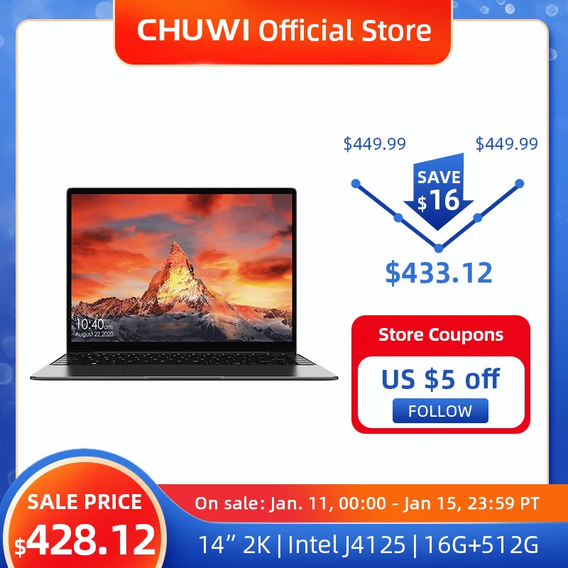 CHUWI GemiBook Pro ноутбук экран 14 дюймов 16 ГБ ОЗУ 512 Гб ПЗУ четырёхъядерный|Ноутбуки| |