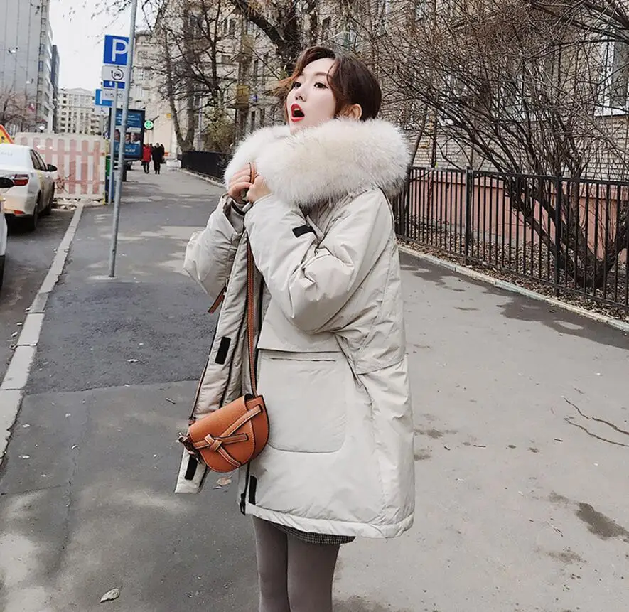 Winter Hooded Warm Down Coat Women Casual Long Jackets Ladies Thicken Parka Big Fur Outerwear Arrive fast Free Ship | Женская одежда
