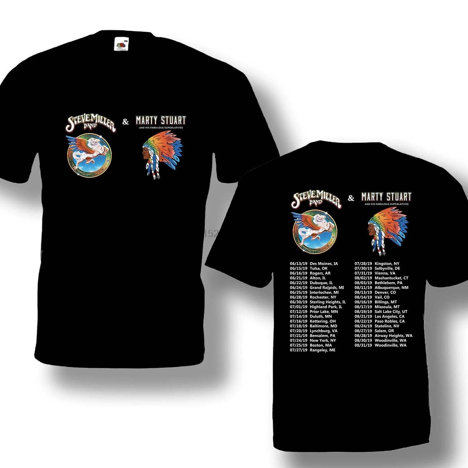 Steve Miller &amp amp Marty Stuart Tour 2019 футболка с коротким рукавом из 100% хлопка S-3XL |