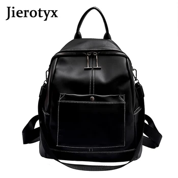 

JIEROTYX Lether Backpack For Women Retro Sac A Dos Ladies Daypack Travel Shoulder Backpack Mochilas Mujer High Quality Bag 2020