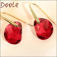 High Quality 2020 Fashion Jewelry Pea Teardrop Red Drop Crystal Shape Pendant Earrings, send to a friend jewelry gift