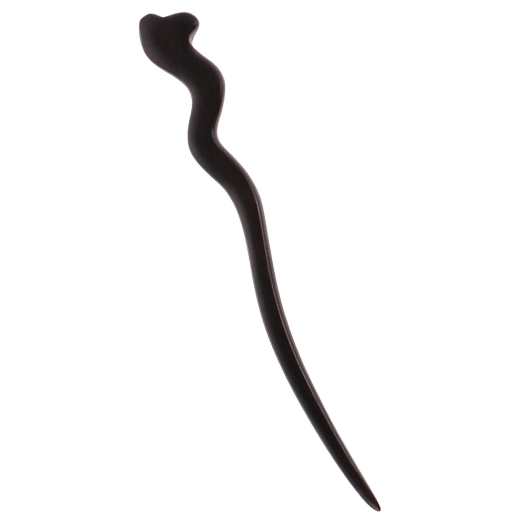6 Pieces Chinese Classical Women Hair Clip Handmade Black Sandalwood Hair Stick