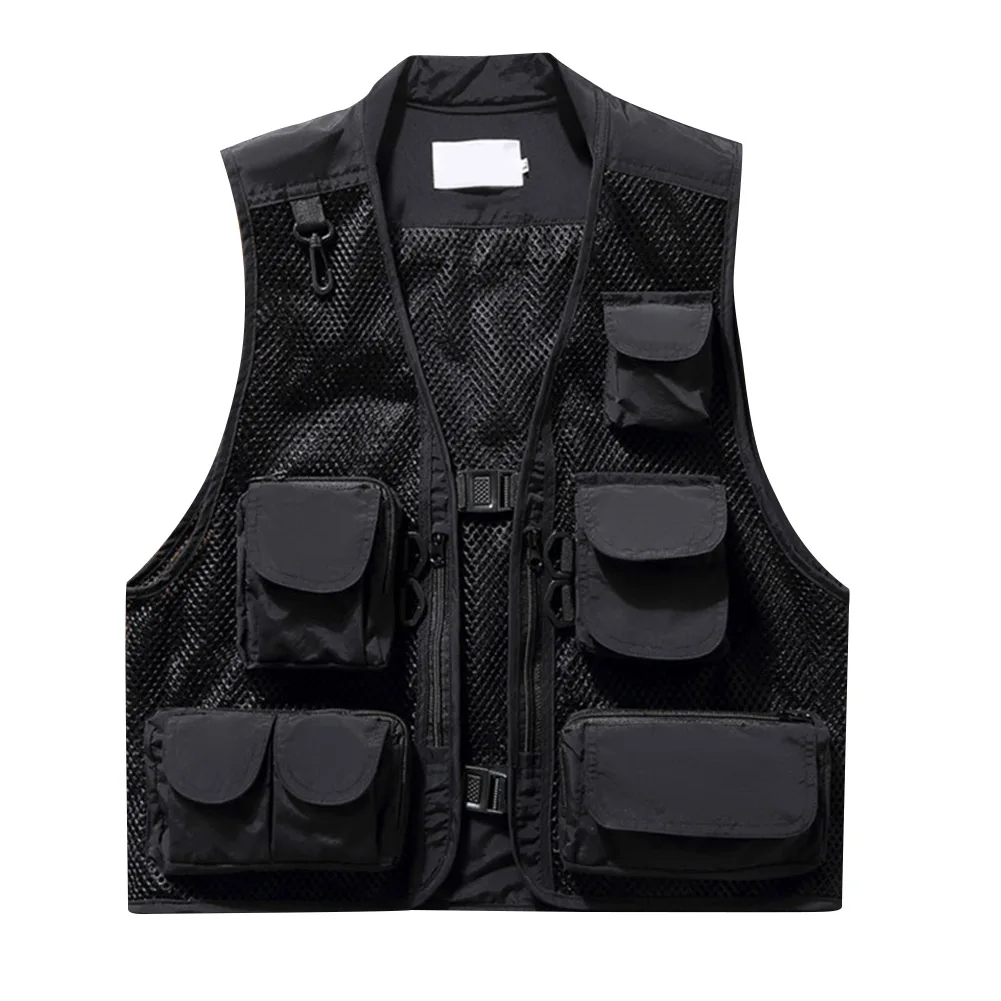 

Men Fishing Vest Multi-Pocket Quick Dry Mesh Vest Outdoor Waistcoat BB55