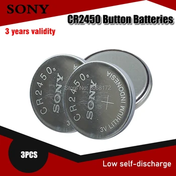 

3PCS 100% Original Sony CR2450 CR 2450 3V 550mah Lithium Batteries For swatch watch Car key clocks Pedometer Button Coin Cell