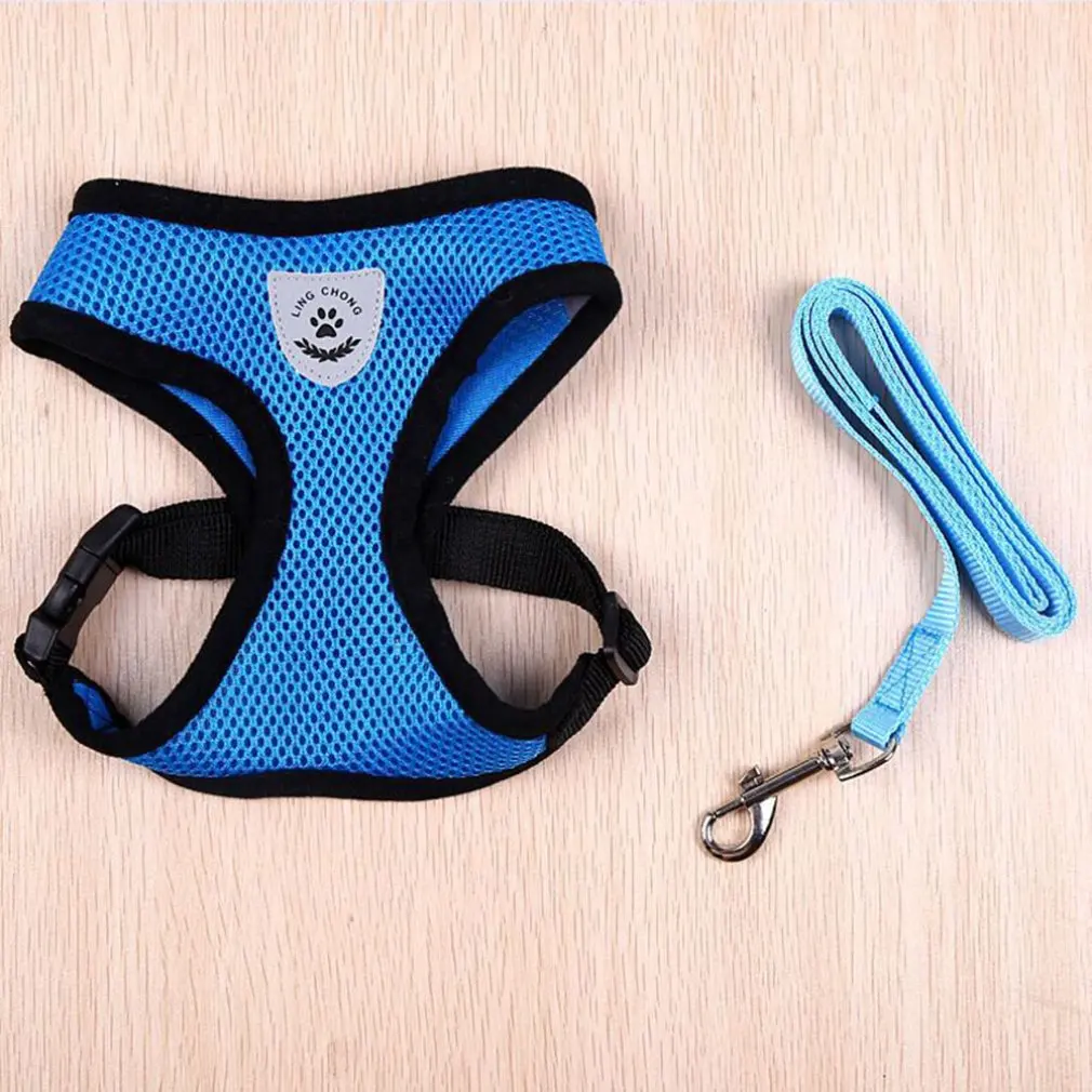 Pet Suit Traction Rope Chest Back Blue Small Retractable Traction Rope Pet Clever Adventure Harness Suit Leash
