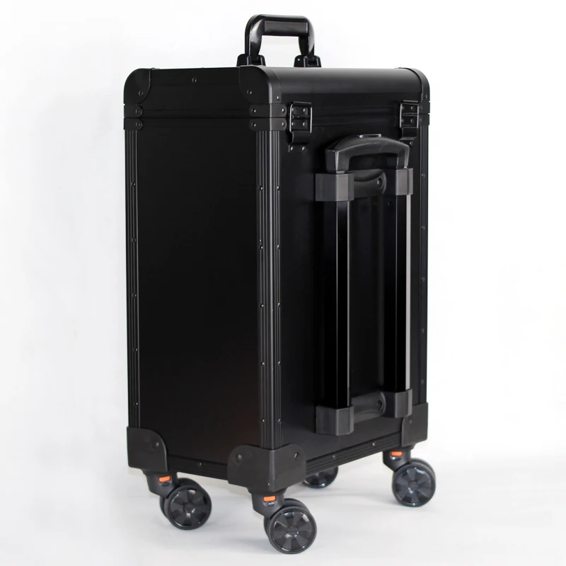Коробка для Макияжа Косметический Чехол для багажа по маникюру костюм чехол сумка масштабируемый визажиста Алюминий рамка+ ПВХ+ огнестойкий материал тележка