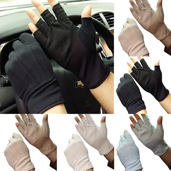 

1 Pairs Half Finger Men Gloves Non-slip Cotton Gloves Summer Sunscreen Outdoor Sports Gloves Touch Screen Driving Cycling Gloves