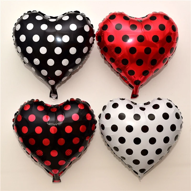 

18 inch Black Red White spot dot Balloons Mickey Minnie series Happy Birthday Party point baby Toy decor globos Ladybug balloons