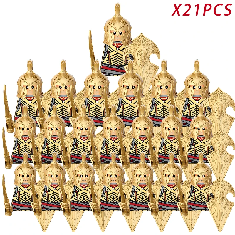 Medieval Fantasy Dwarf Warrior Leader Building Blocks Set