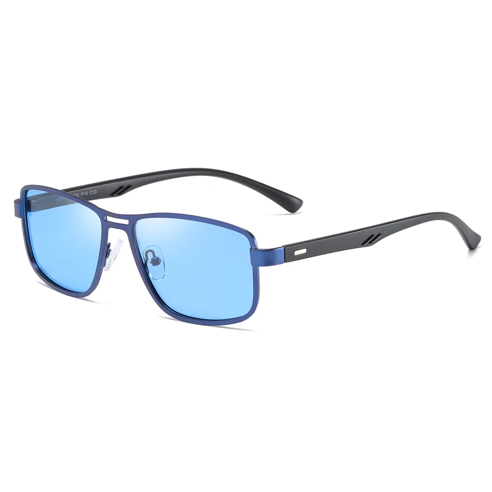 Men's Rectangle Sunglases Square TR90 Metal Frame UV400 Protection Polarized Sunglasses Blue Green Brown Sun Glasses for Driving