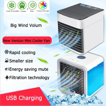 

Portable Mini Fan Air Conditioner Conditioning Air Humidifier Purifier USB 7 Colors LED Desktop Cooler Fan for Home Office Fans