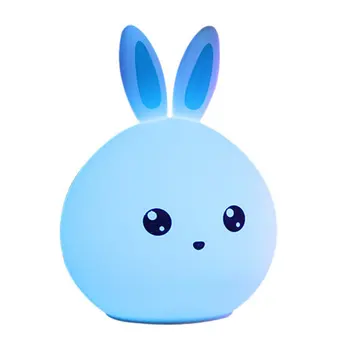 

Cute Rabbit Silicone Led Night Light Usb Rechargeable Baby Bedroom Night Lamp Touch Sensor Light For Children Baby Gift