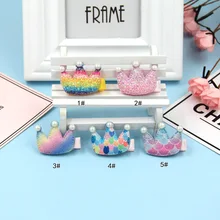 Японский Корейский Лидер продаж цветная жемчужная корона для девочек Радужная заколка Корона детская мультяшная боковая заколка полностью покрытая кромка Duc