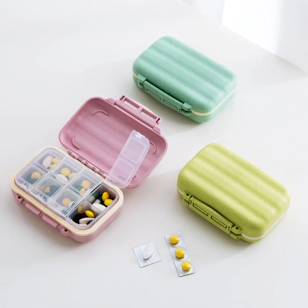 

Plastic Portable Travel Pill Case Medicine Box Holder Storage Organizer Container 1 Week 8 Grids