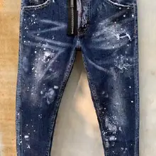 DSENQI Новые мужские джинсы Рваные для DSQ джинсы брюки байкерские Джинсы Верхняя одежда мужские брюки 918