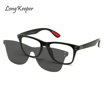 

Longkeeper Mens Polarized Optical Sunglasses Square Clear Lens Clip On Glasses For Women Shades Driving Sun Glasses Man Female
