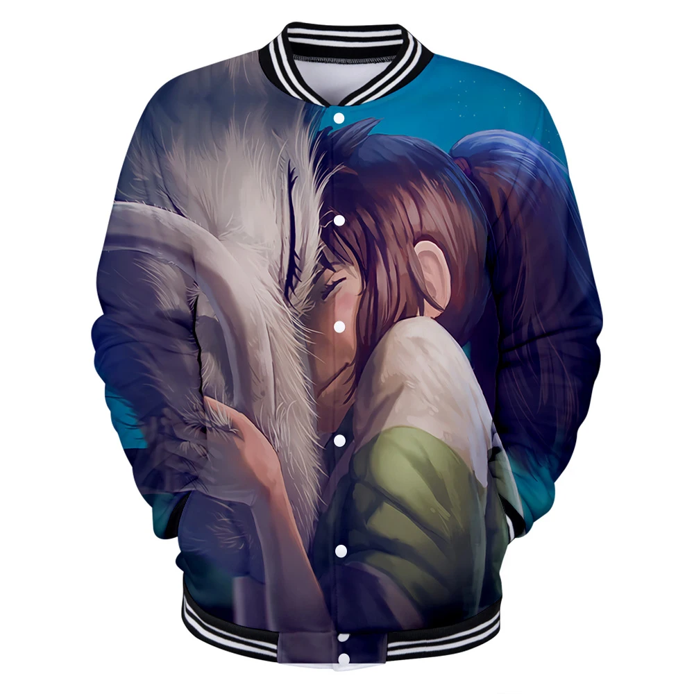 Spirited Away  Hot Printed  3D Baseball jacket Men women Autumn winter Casual Long sleeve harajuku 3D Baseball uniform jacket
