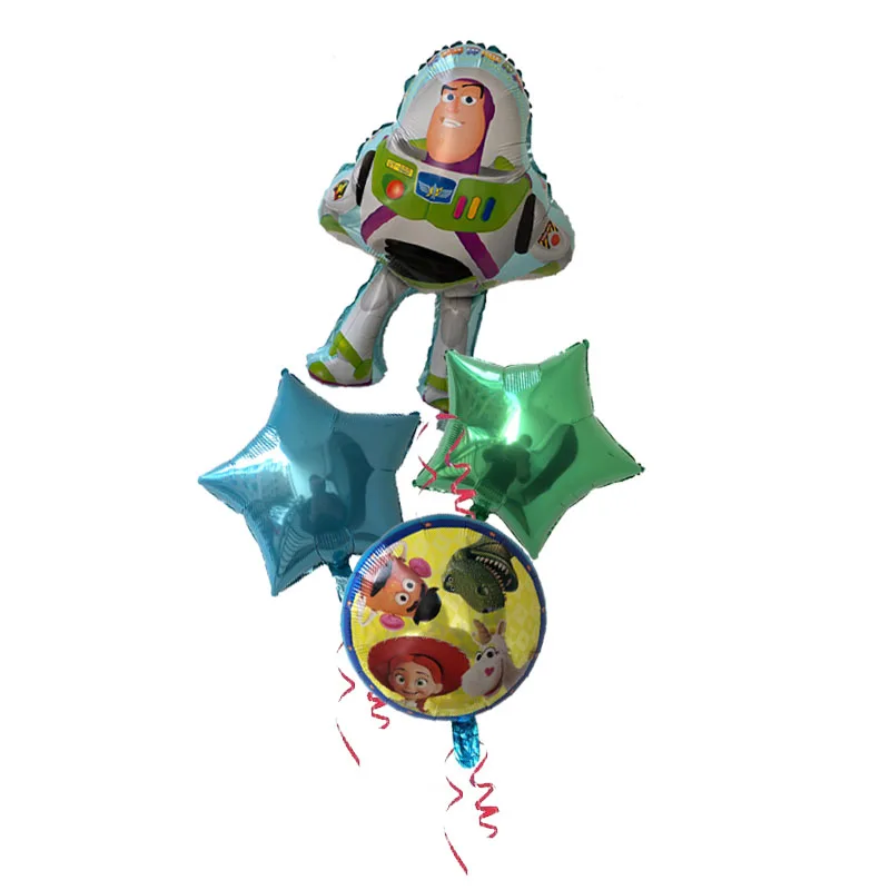 5 шт. воздушные шары 50*75 см, фольгированный шарик, мультфильмы "Вуди Базз Лайтер", воздушные шары на день рождения, вечерние поставки, kidshelium globos - Цвет: 4pcs