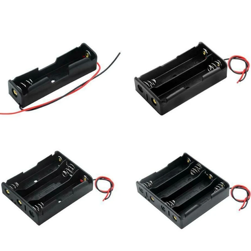 New Plastic 18650 Battery Storage Box Case 1 2 3 4 Slot Way DIY Batteries Clip Holder Container With Wire Lead For |