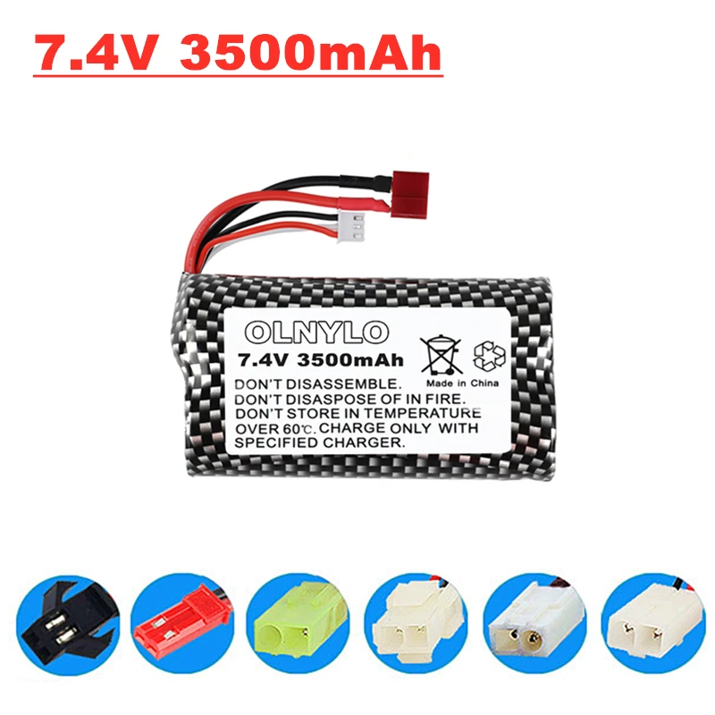 Upgrade 18650 7.4V 3500mAh 2S Lipo Battery For Q46 Wltoys 10428 /12428