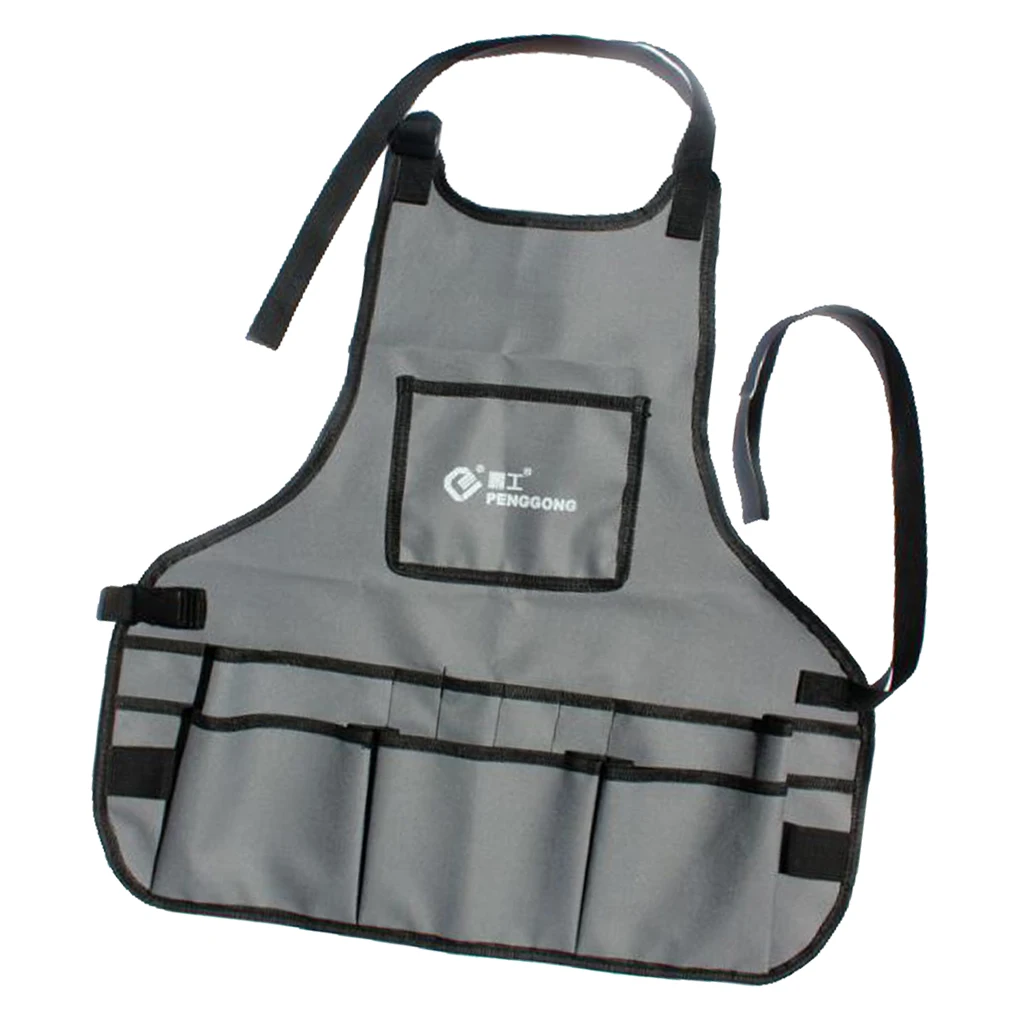  Durable Gardening Tools - Heavy Duty Oxford Cloth Work Apron with Tool Pockets (14) Adjustable Wasi