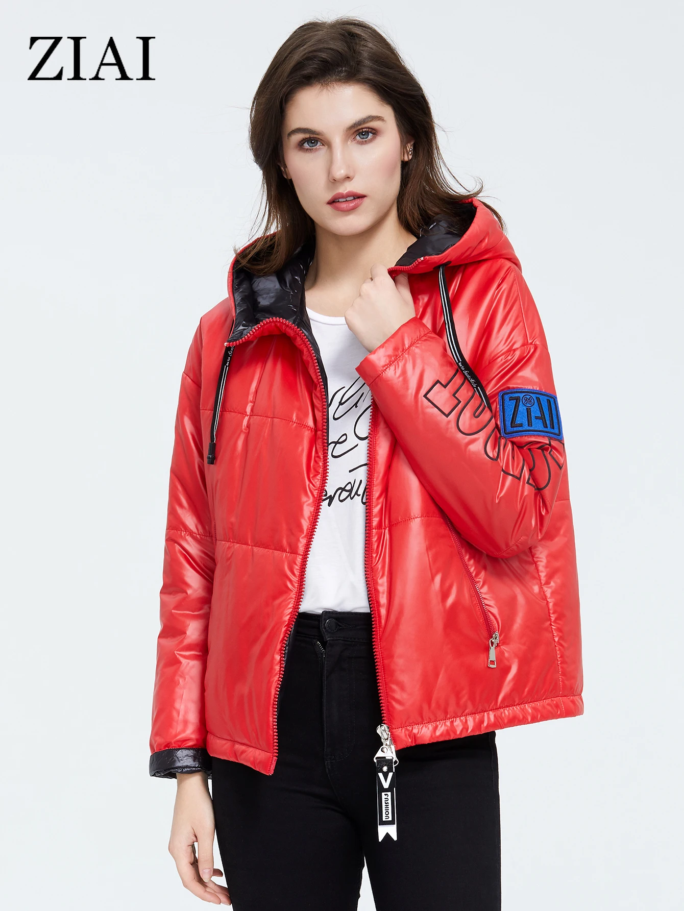 ziai-2022-autumn-women-parka-with-cap-design-letter-decoration-thin-cotton-casual-outerwear-high-quality-short-clothing-zm-3083