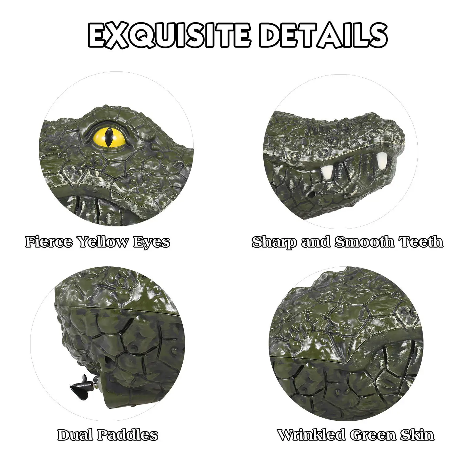 RC Boat Simulation Crocodile Head 2.4G Remote Control Joke Alligator Decoy Electric Toys Summer Water  Spoof robot Toys gift 6
