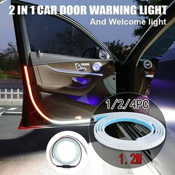 

Self Adhesive Silicone Waterproof Car Door LED Strip Light Welcome Anti Collision 12V Open Warning Safety Flashing Universal