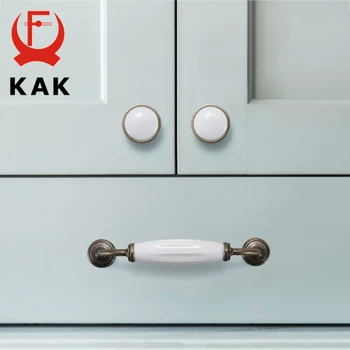 KAK Ceramic Cabinet Knobs and Handles Vintage Bronze Kitchen Handle Drawer Wardrobe Door Pulls Furniture Handle Cabinet Hardware
