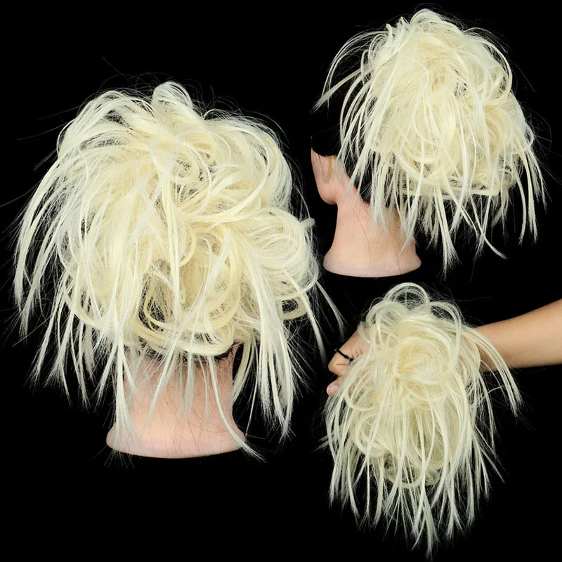 Горячие грязные резинки шиньон волосы булочка прямая эластичная лента updo синтетические волосы шиньон наращивание волос для женщин - Цвет: 613