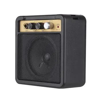 

Mini Guitar Amplifier Amp Speaker 5W with 6.35mm Input 1/4 Inch Headphone Output Supports Volume Tone Adjustment Overdrive